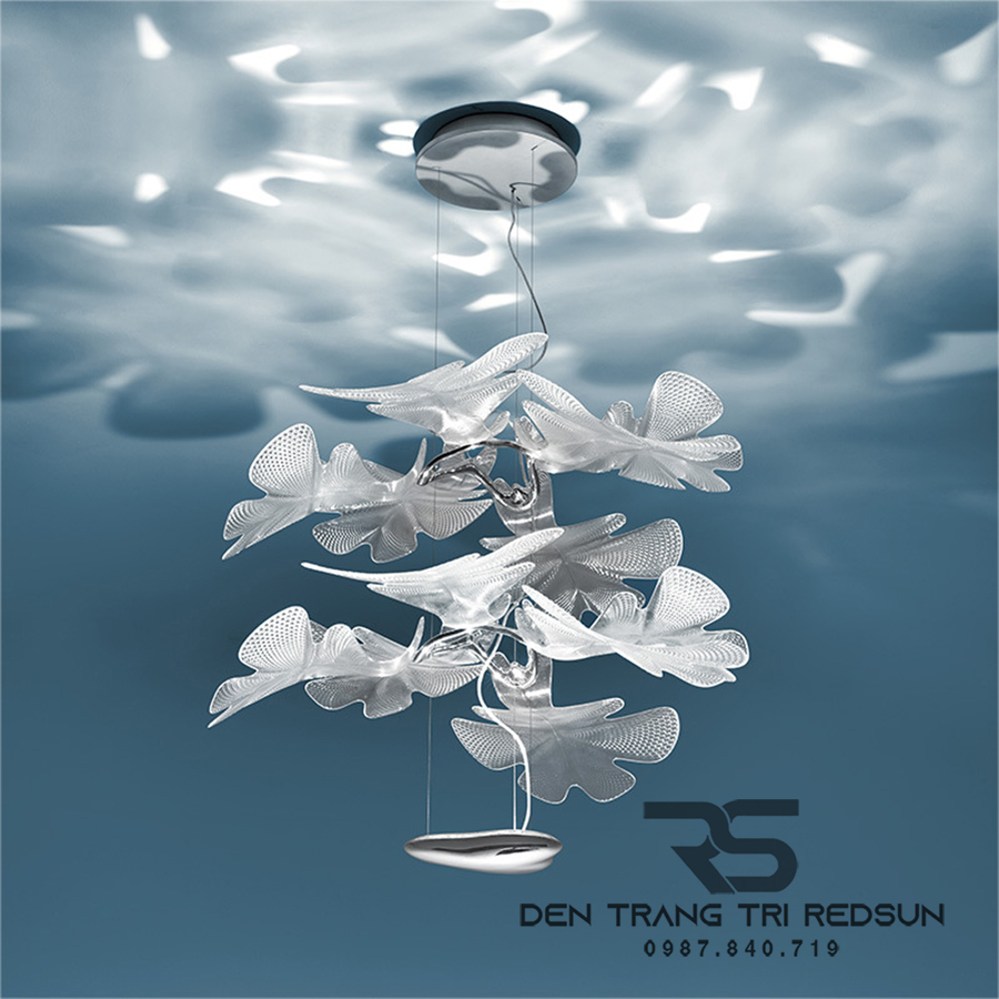 Đèn Thả Trần Hiện Đại Cánh Hoa Bay Thả Kép Chất Liệu Mica Phong Cách Bắc Âu CDT-T043