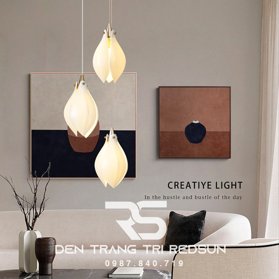 Đèn Thả Phong Cách Hiện Đại Hoa Mộc Lan Lắp Phòng Khách, Sảnh Chờ, Cầu Thang Thông Tầng HTK052