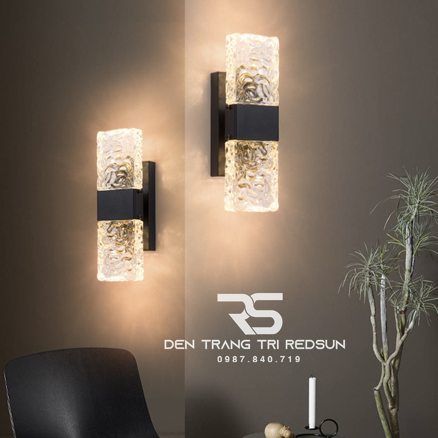 Đèn Tường Trang Trí Phòng Khách, Phòng Ngủ, Cầu Thang Phong Cách Bắc Âu Chất Liệu Pha Lê DT-1024