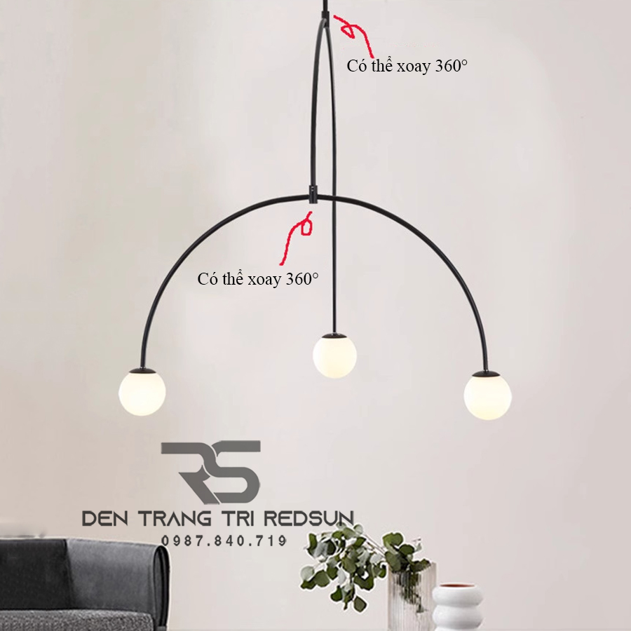 Đèn Thả Trần Hiện Đại Phong Cách Bắc Âu Dáng Vòng Cung DC-L002