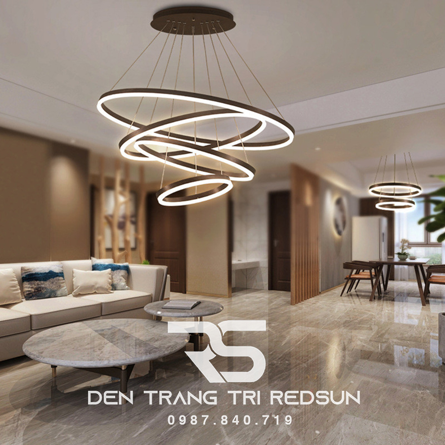 Đèn Thả Phòng Khách Hiện Đại 4 Vòng Bắc Âu G5-46810