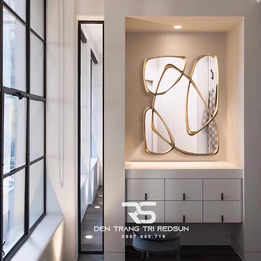 Gương Treo Tường Nghệ Thuật Trang Trí Phòng Khách, Phòng Ăn, Hành Lang Phong Cách Bắc Âu GDC-010