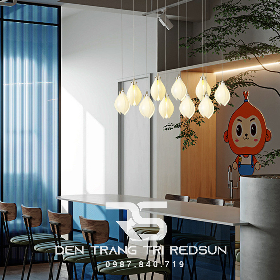 Đèn Thả Phong Cách Hiện Đại Hoa Mộc Lan Lắp Phòng Khách, Sảnh Chờ, Cầu Thang Thông Tầng HTK052