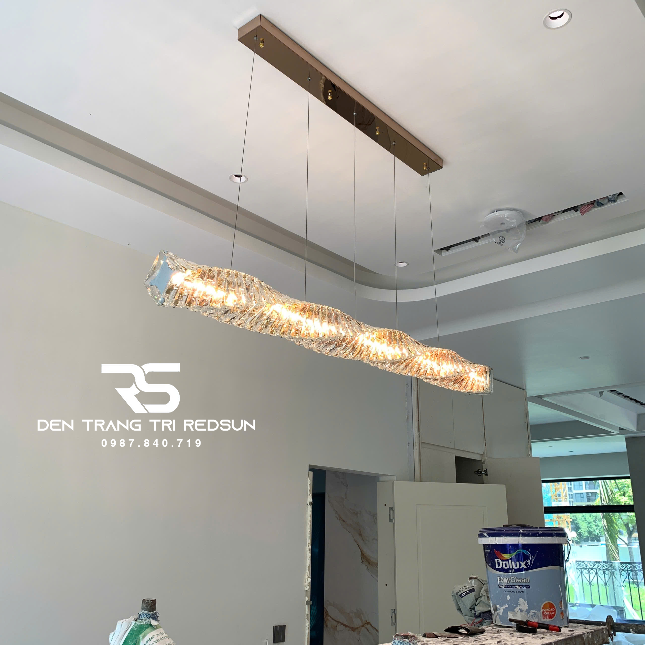 Đèn Thả Pha Lê Bàn Ăn, Bàn Đảo Hiện Đại TPL075
