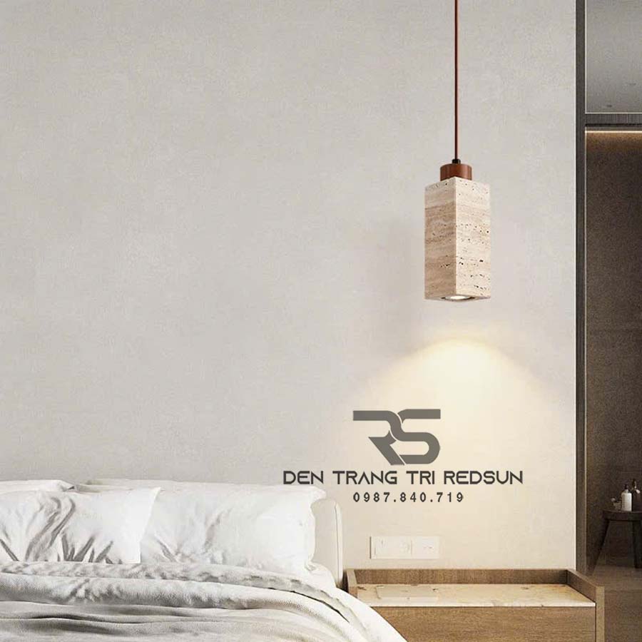 Đèn Thả Trần Phòng Ăn, Phòng Ngủ Phong Cách Wabisabi Hình Khối Chữ Nhật CDT-1059