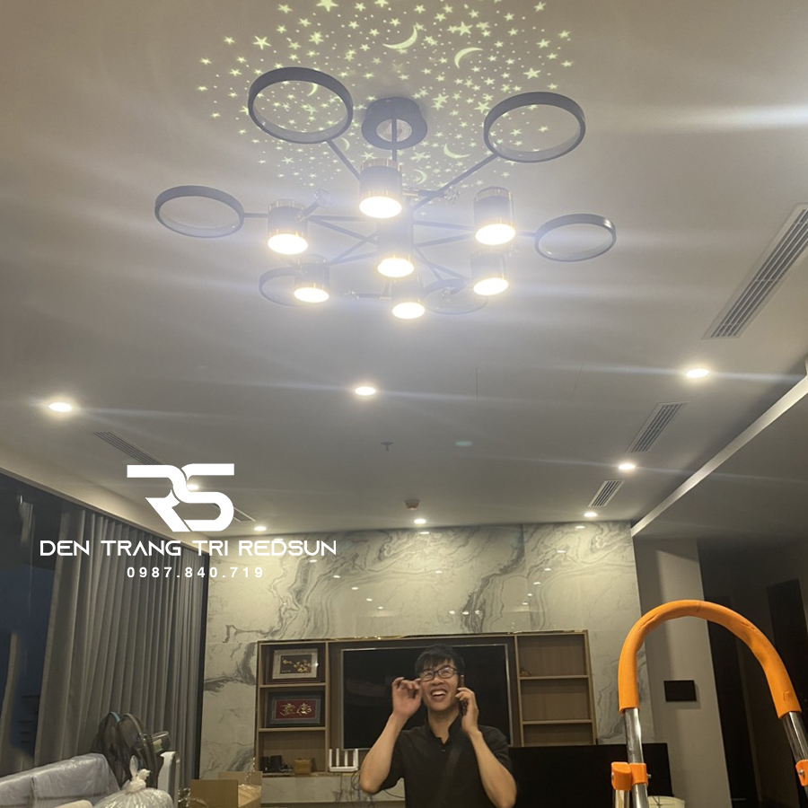 Đèn Chùm Phòng Khách Hiện Đại Dáng Tròn DC-1034