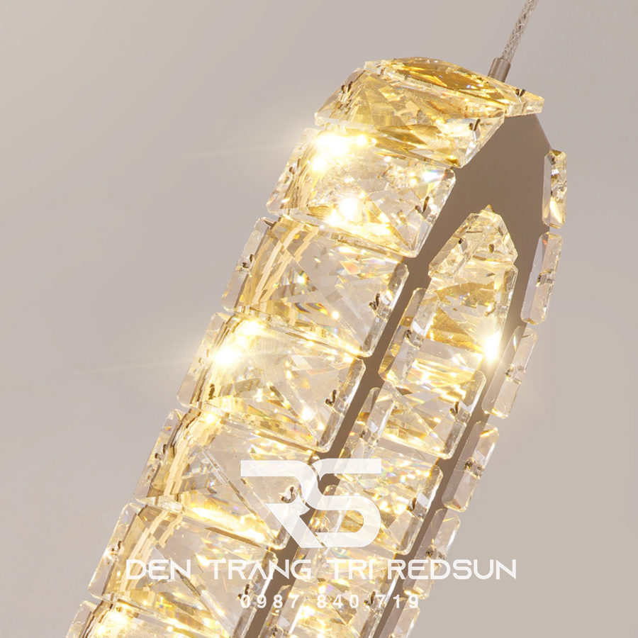Đèn Thả Trần Hiện Đại Lắp Thông Tầng Cầu Thang, Phòng Khách, Bàn Ăn Chất Liệu Pha Lê HTK040