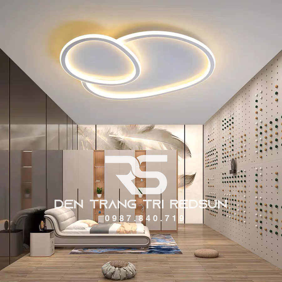 Đèn Mâm Ốp Trần Hiện Đại Phòng Khách, Phòng Ngủ Phong Cách Bắc Âu Chất Liệu Mica OT-017