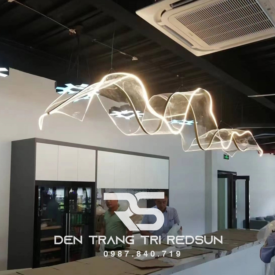 Đèn Thả Bàn Ăn Hiện Đại Dáng Dải Lụa Acrylic Phong Cách Bắc Âu DC-T076