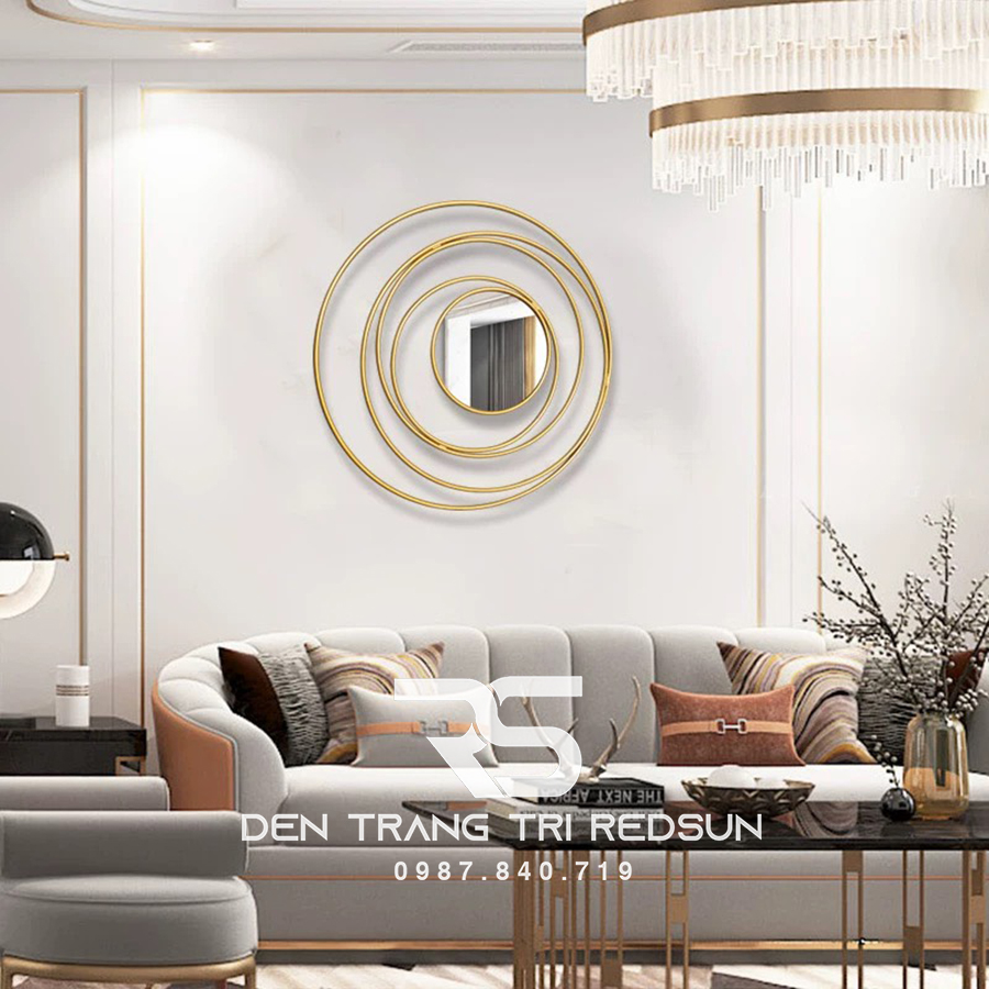 Gương Treo Tường Nghệ Thuật Trang Trí Phòng Khách, Phòng Ăn, Hành Lang Phong Cách Bắc Âu GDC-012