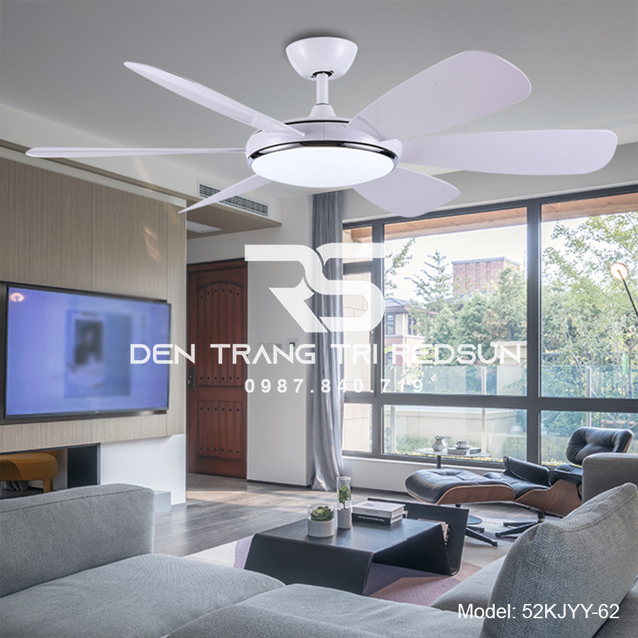 Quạt Trần Đèn Trang Trí Phòng Khách, Phòng Ngủ - 52KJYY-62
