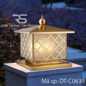Đèn Trụ Cổng Chất Liệu Đồng Lắp Ngoài Trời DT-C0639