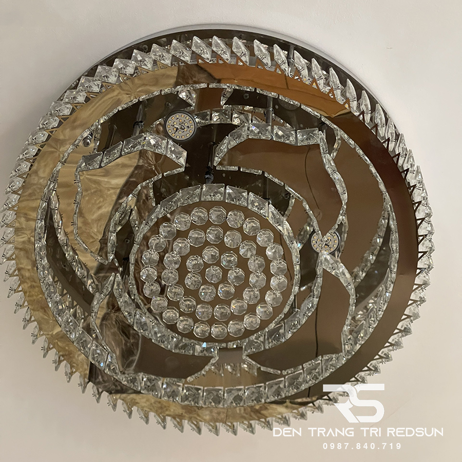 Đèn Mâm Pha Lê Ốp Trần Phòng Khách Hiện Đại M9210