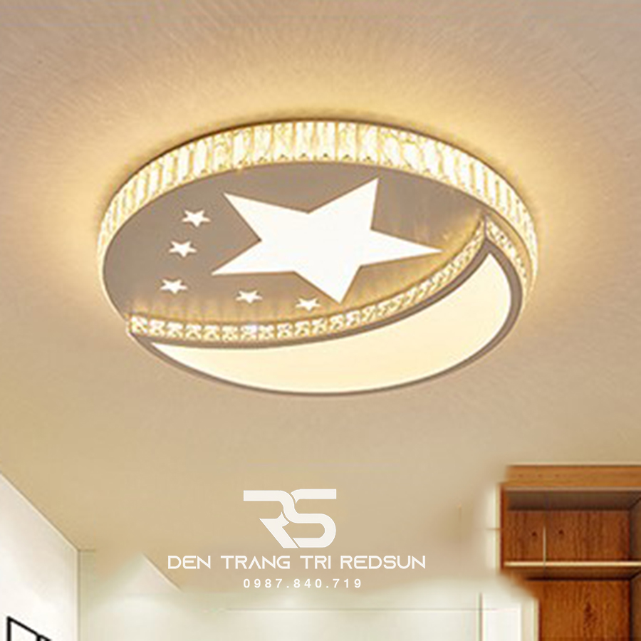 Đèn Mâm Mica Pha Lê Ốp Trần Phòng Khách Hiện Đại MKPL-034