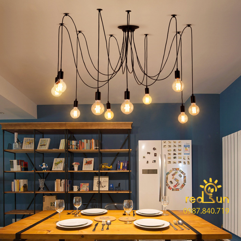 Đèn chùm decor Nhện 10 dây DC-810
