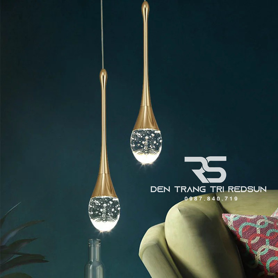 Đèn Thả Trần Hiện Đại Lắp Thông Tầng Cầu Thang, Phòng Khách, Bàn Ăn Chất Liệu Pha Lê HTK033