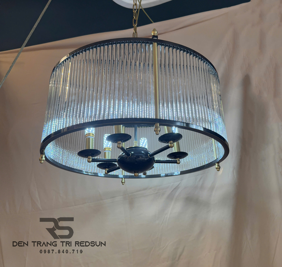 Đèn Thả Trần Phong Cách Indochine Chất Liệu Thuỷ Tinh IDC-015
