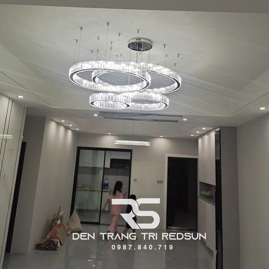 Đèn Chùm Pha Lê Hiện Đại Lắp Thông Tầng Sảnh Khách Sạn, Phòng Khách, Cầu Thang TPLTM
