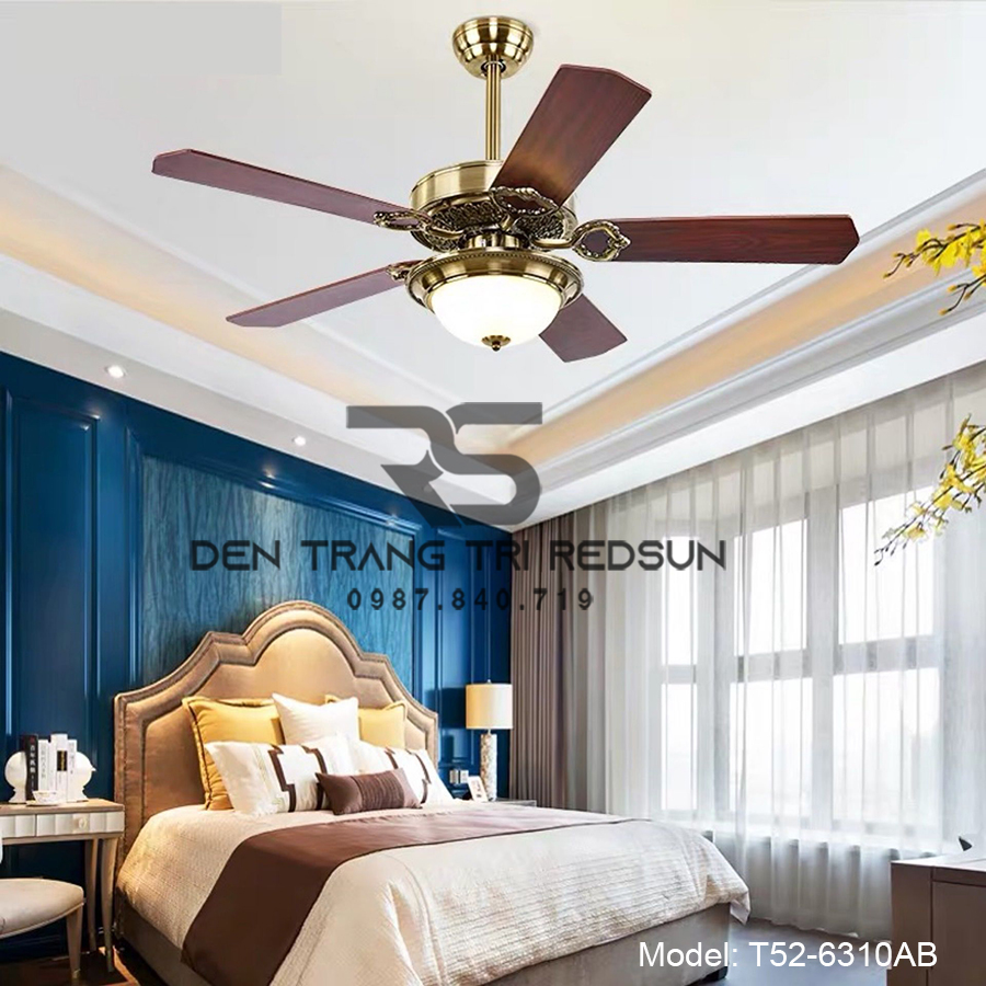 Quạt Trần Đèn Trang Trí Phòng Khách, Phòng Ngủ - T52-6310AB