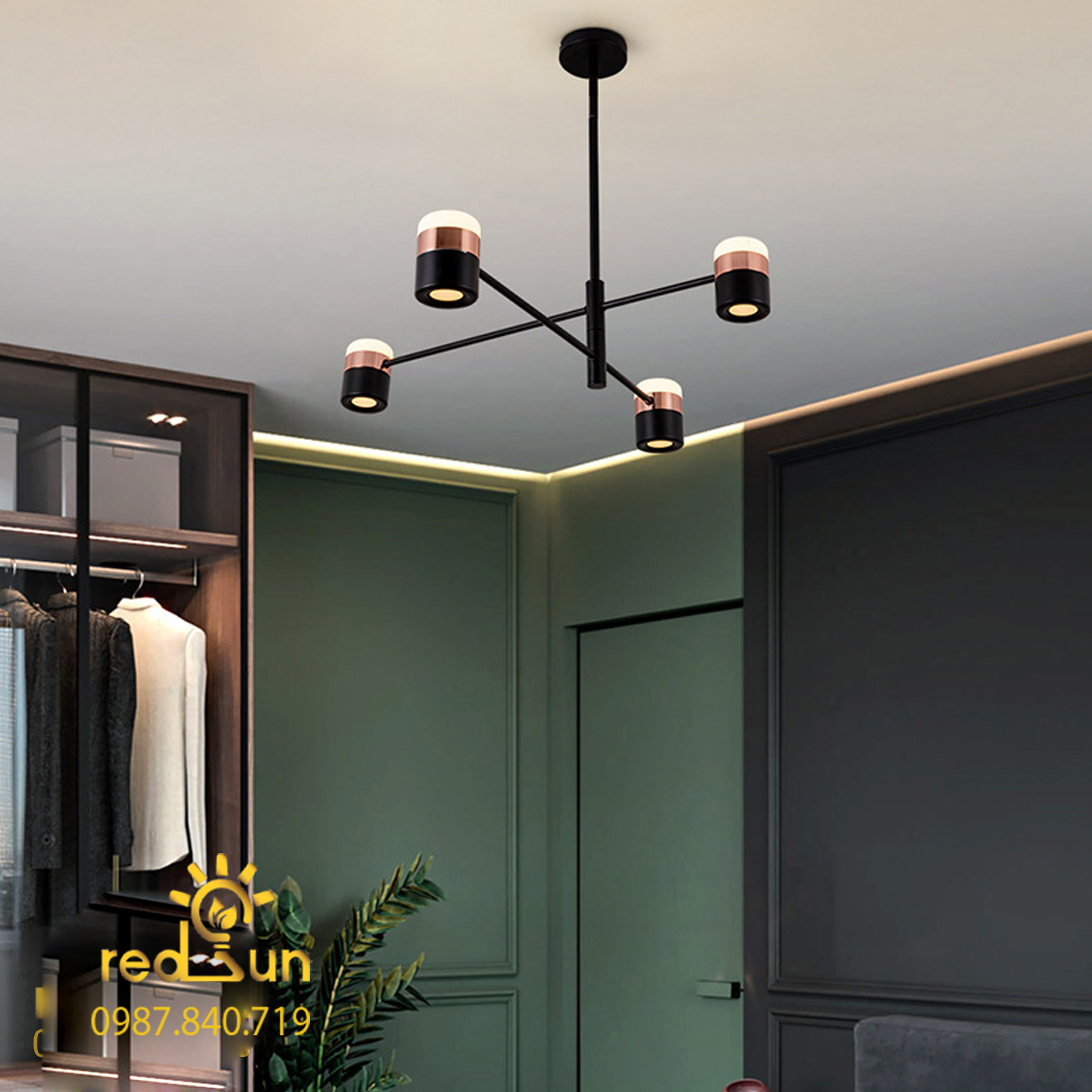 Đèn chùm Nordic thân xoay chóa trụ DC-T014