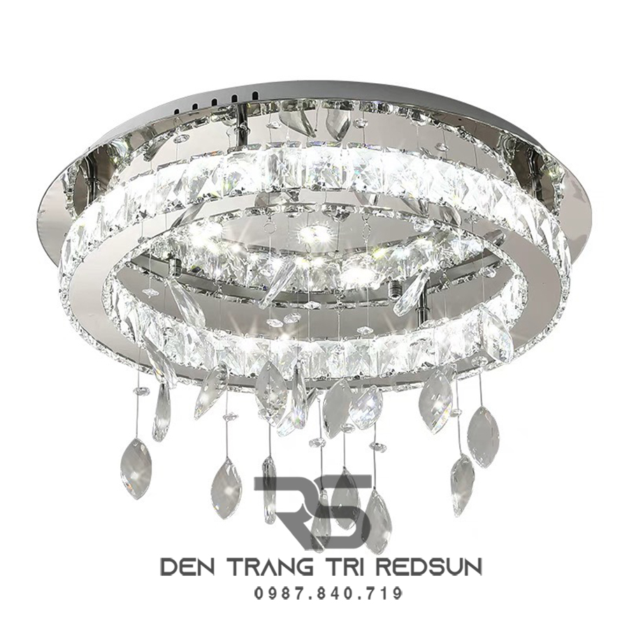 Đèn Mâm Pha Lê Ốp Trần Phòng Khách Hiện Đại M9226