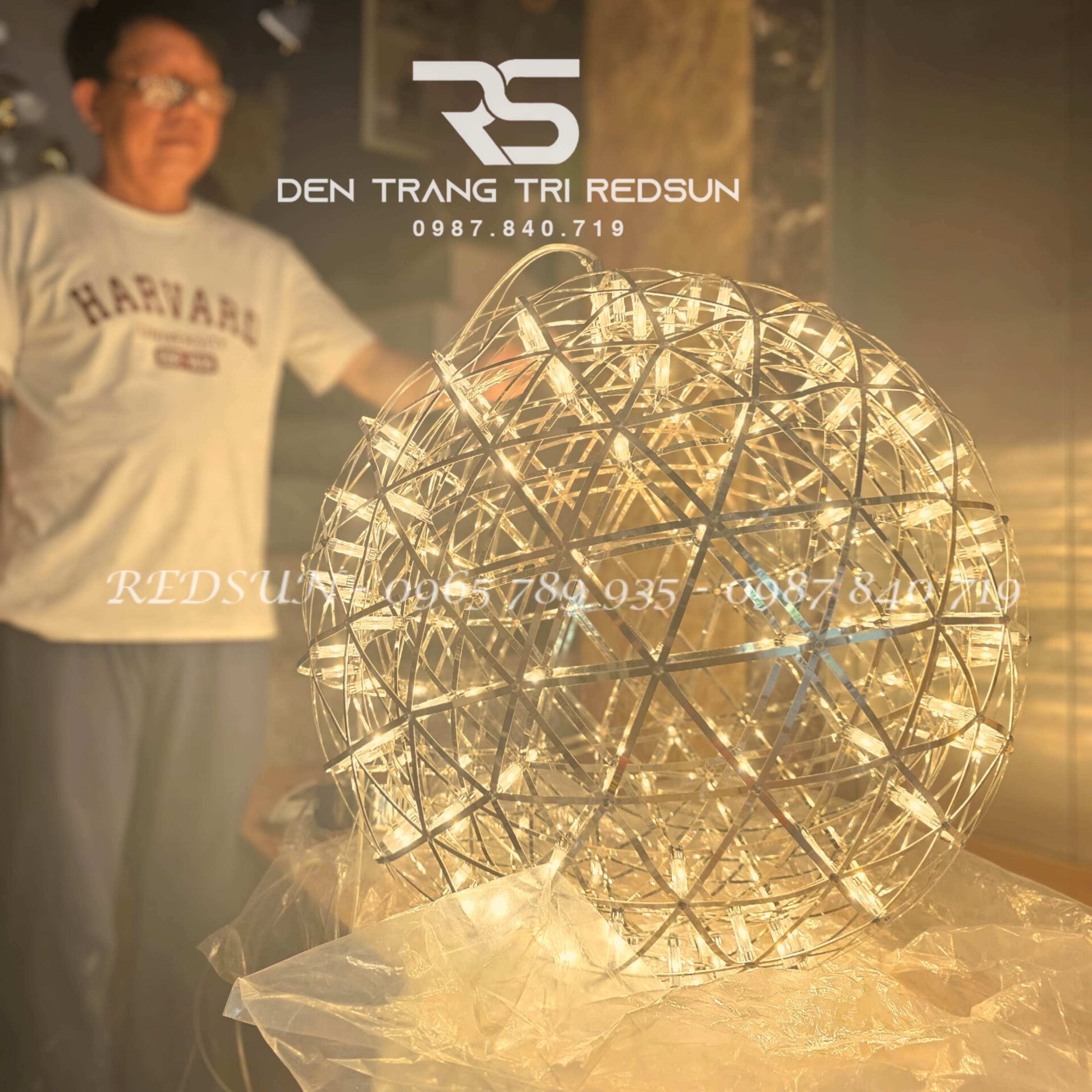 Đèn Thả Trần Lắp Thông Tầng, Phòng Khách, Khách Sạn, Nhà Hàng Phong Cách Bắc Âu Hiện Đại Cầu LED Sao  DC-T106