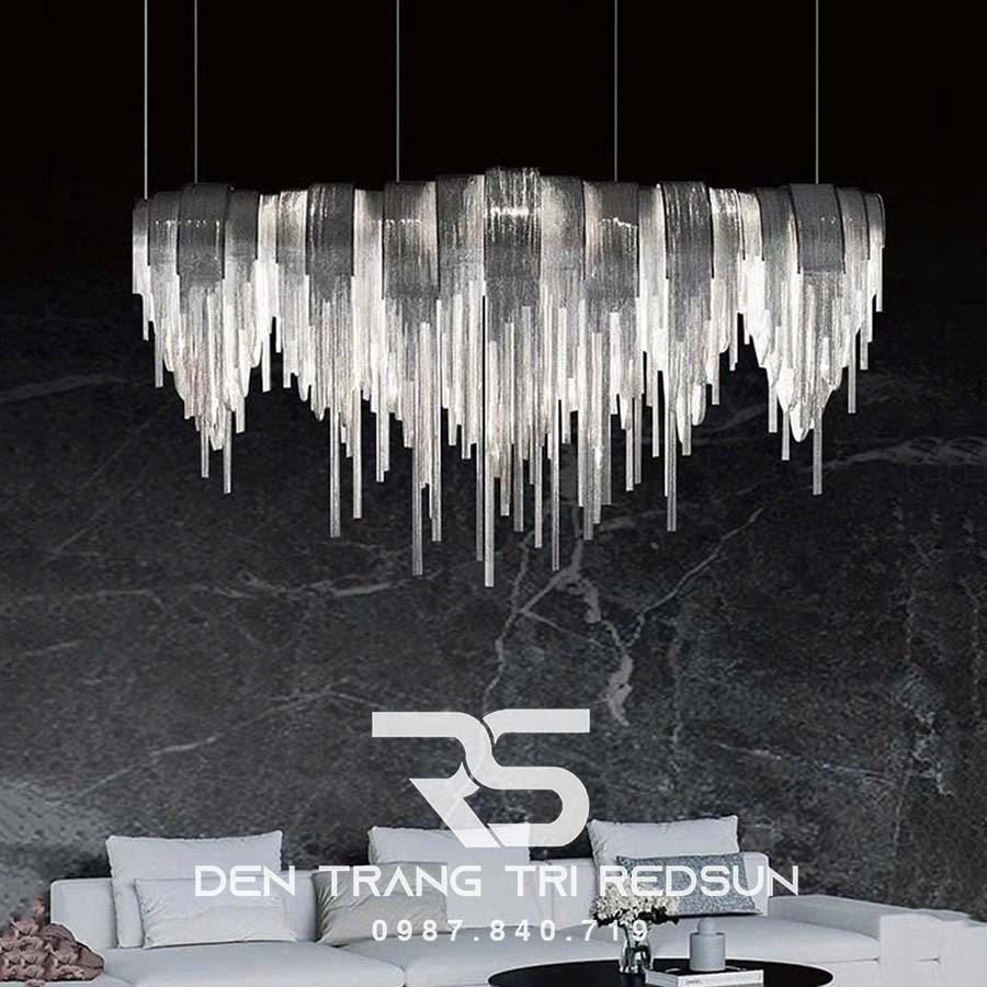 Đèn Chùm Trang Trí Sảnh Chờ, Phòng Khách, Phòng Ăn Hình Tua Rua Phong Cách Italia DCP-015