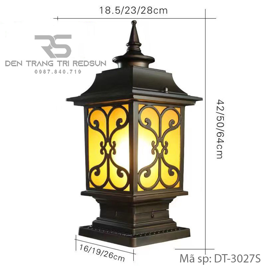 Đèn Trụ Cổng Chất Liệu Hợp Kim Lắp Ngoài Trời DT-C3027