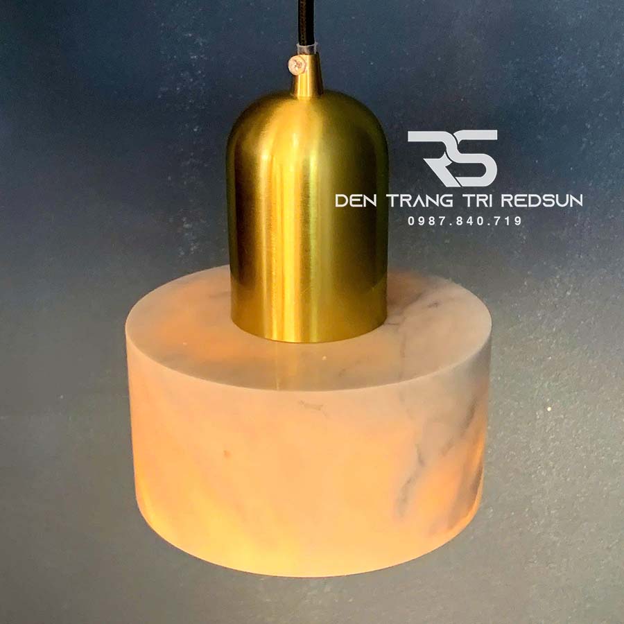 Đèn Thả Bàn Ăn, Bàn Đảo Hiện Đại Chất Liệu Đá Cẩm Thạch Trắng CDT-1011