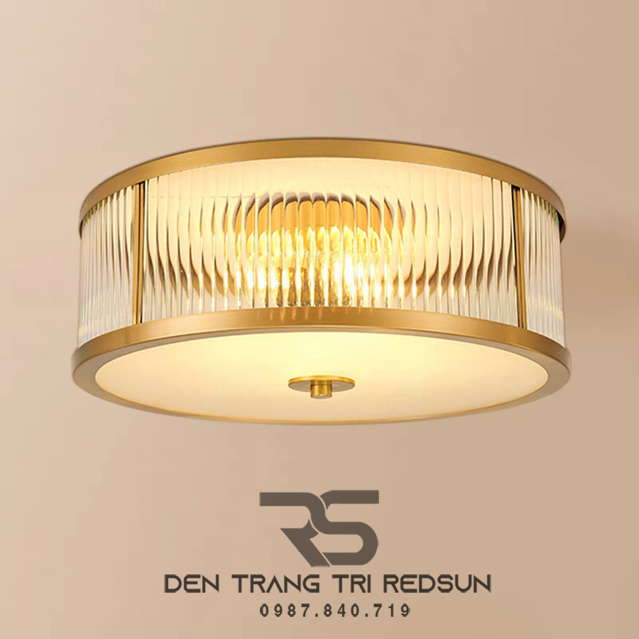 Đèn Ốp Trần Phòng Khách, Phòng Ngủ Phong Cách Indochine Chất Liệu Thuỷ Tinh IDC-014