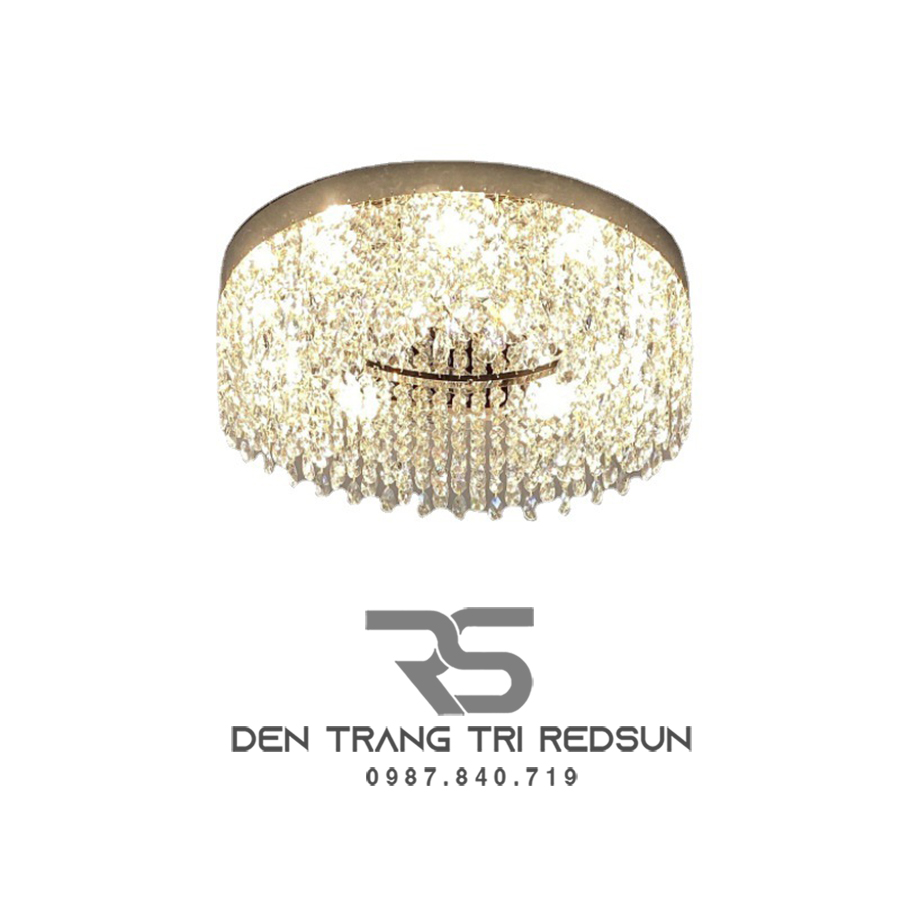 Đèn Mâm Pha Lê Ốp Trần Phòng Khách Hiện Đại M9191