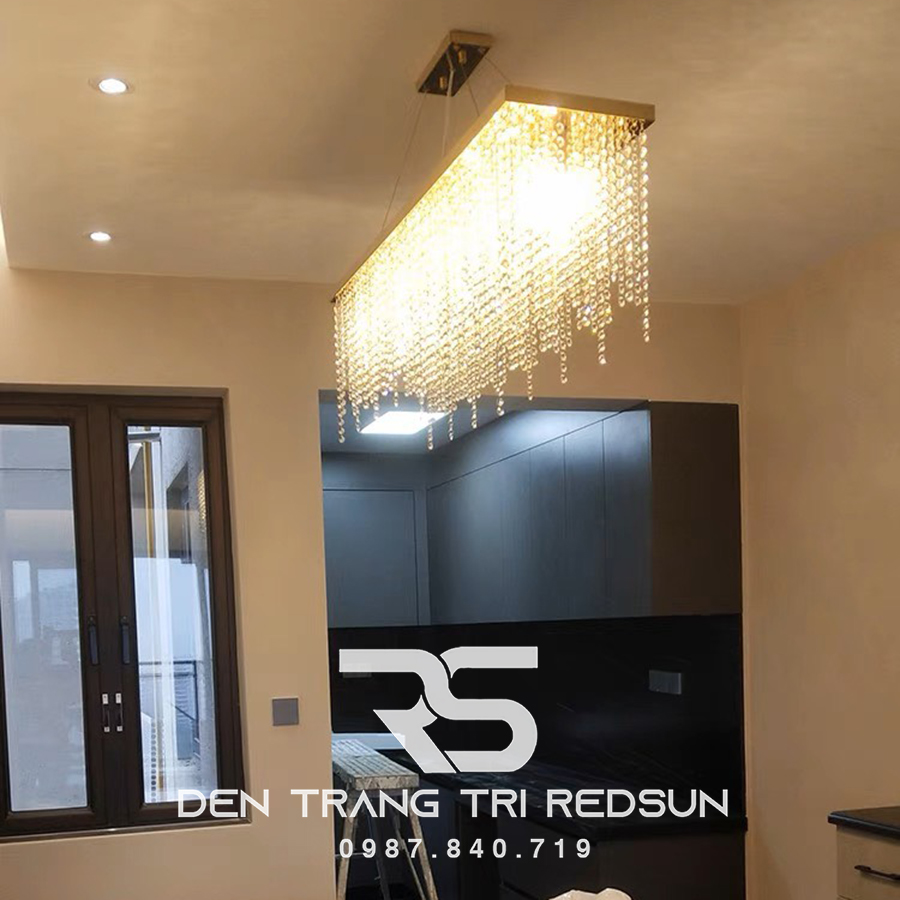 Đèn Mâm Pha Lê Ốp Trần Phòng Khách Hiện Đại MV9195