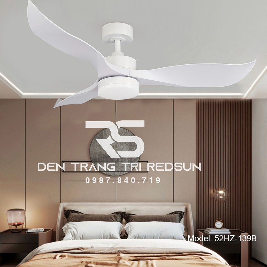 Quạt Trần Đèn Trang Trí Phòng Khách, Phòng Ngủ - 52HZ-139B