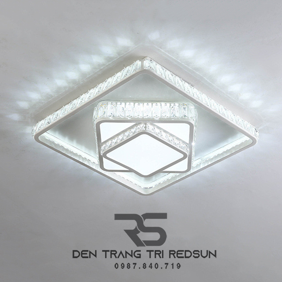 Đèn Mâm Mica Pha Lê Ốp Trần Phòng Khách Hiện Đại MKPL-091