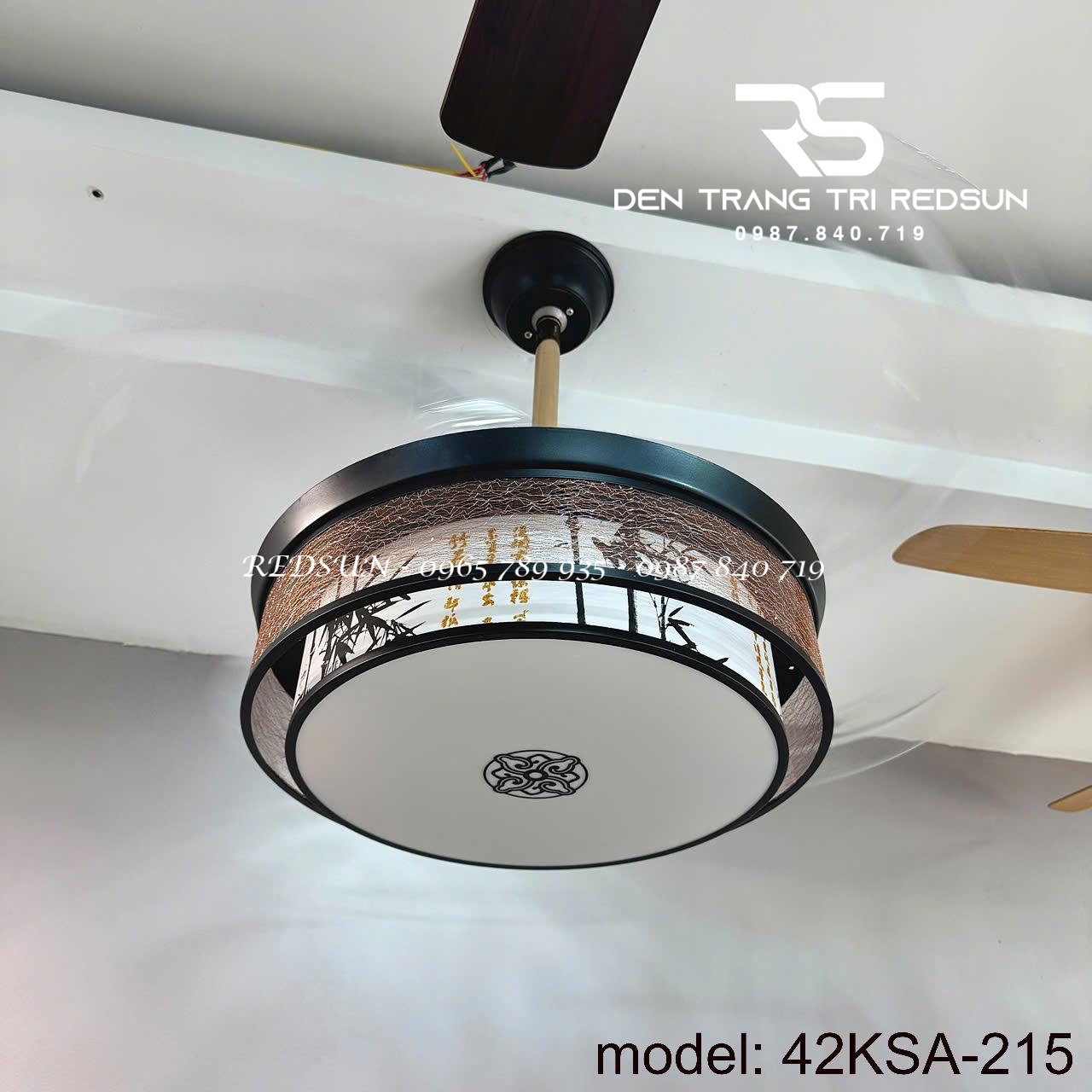 Quạt Trần Đèn Cánh Cụp Xòe Trang Trí Phòng Khách, Phòng Ngủ - 42KSA-215
