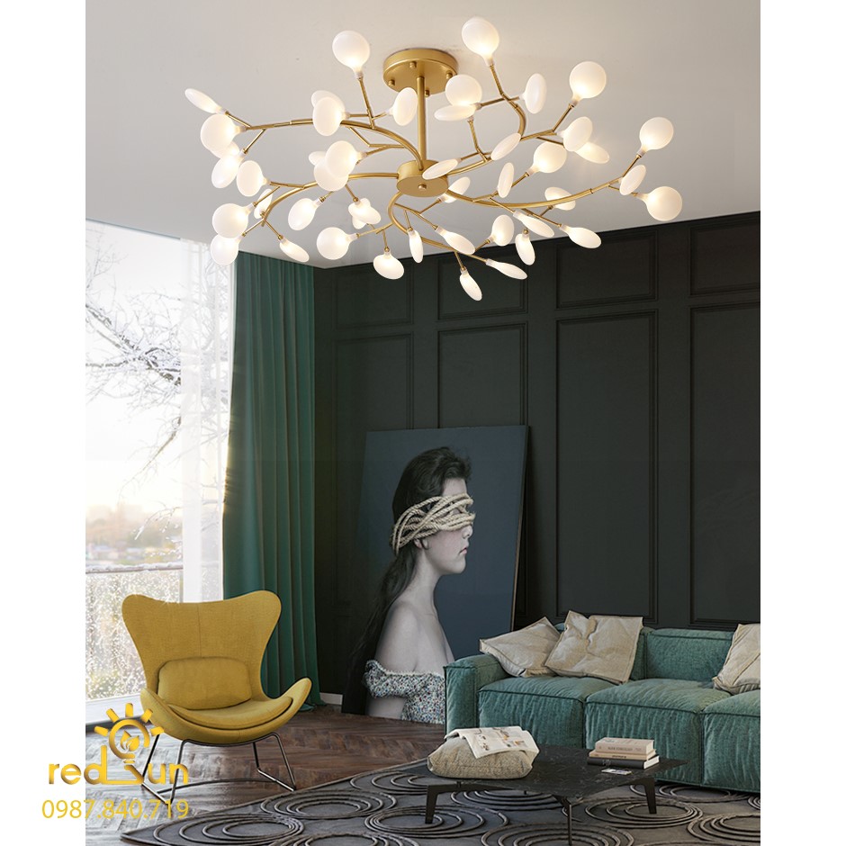 Chùm Hera dáng tròn 45 lá (thủy tinh) DC-L006