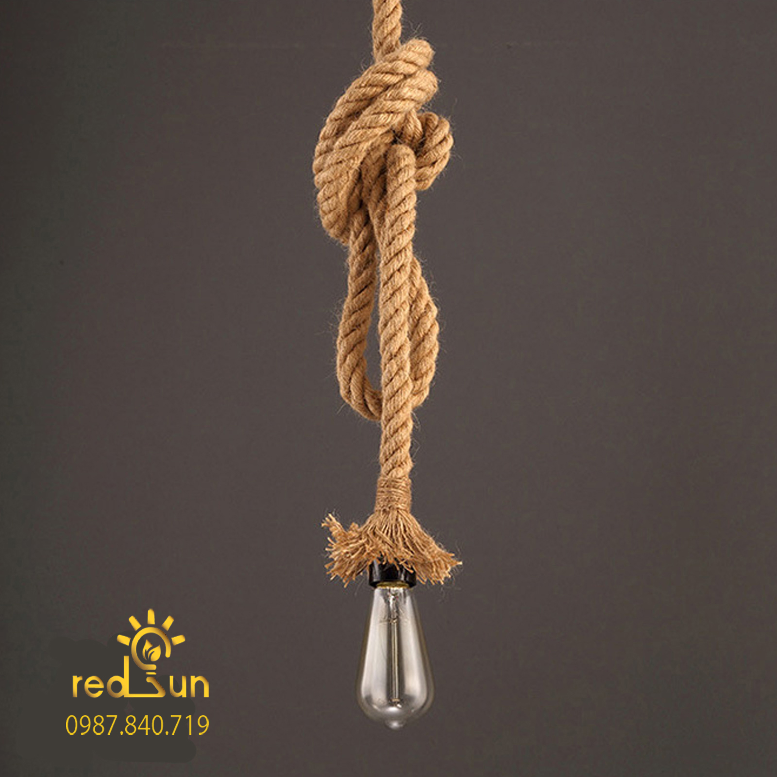 CDT049-Chao đèn thả dây thừng