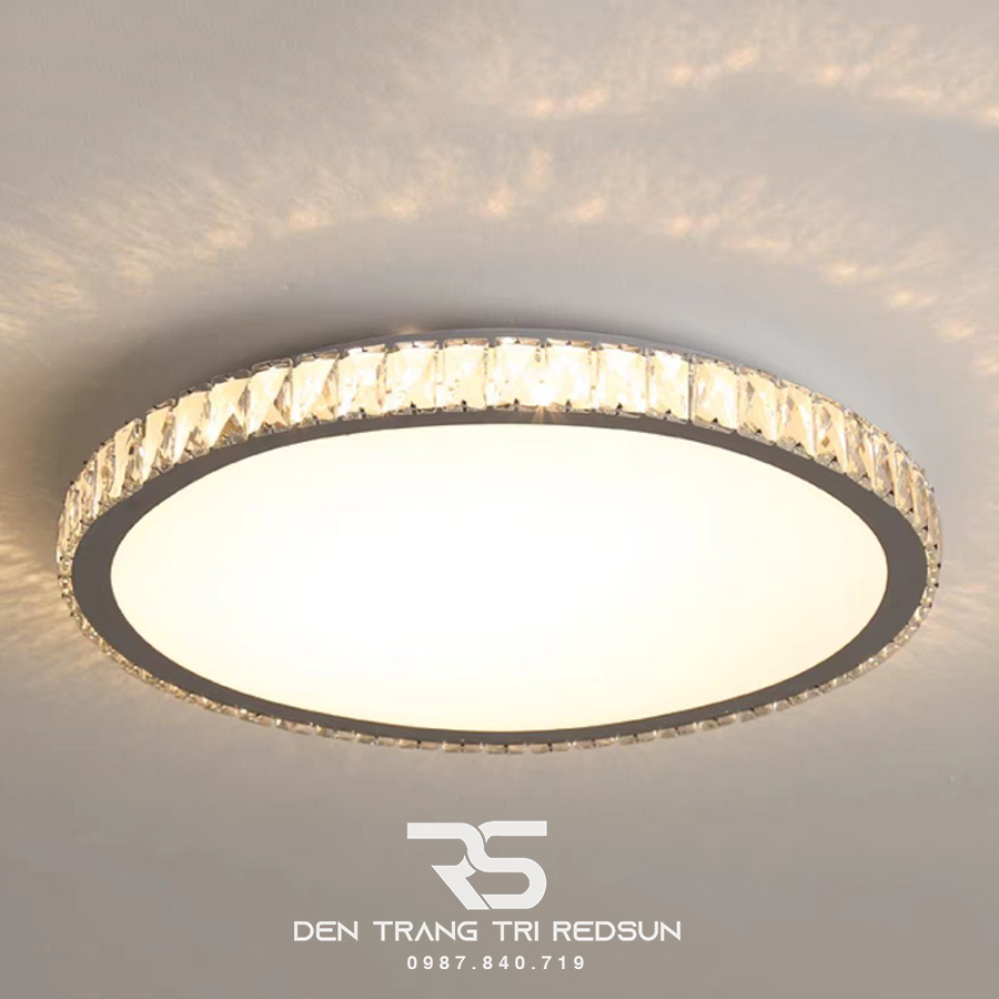 Đèn Mâm Mica Pha Lê Ốp Trần Phòng Khách Hiện Đại MKPL-013