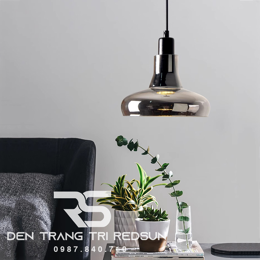 Đèn Thả Bàn Ăn Hiện Đại Bắc Âu Choá Thuỷ Tinh Đen Khói CDT-L017