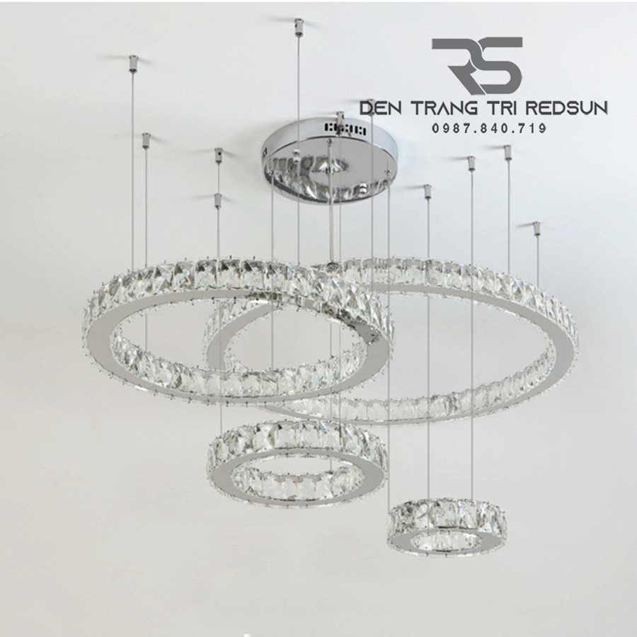 Đèn Chùm Pha Lê Hiện Đại Cao Cấp Lắp Thông Tầng Phòng Khách, Cầu Thang, Sảnh Khách Sạn TPLTD Bản 5cm