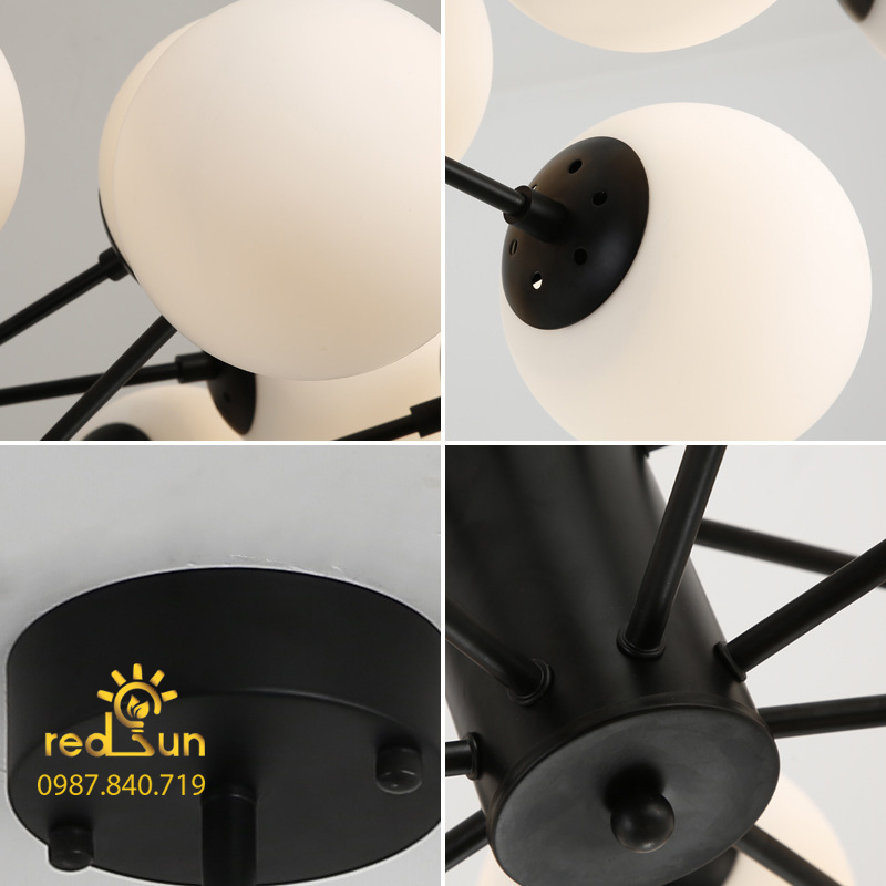 Đèn chùm decor Midu 8 chóa thủy tinh R04/8