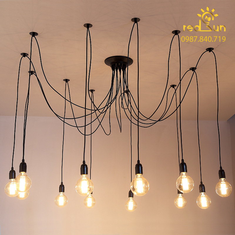 Đèn chùm decor Nhện 12 dây DC-812