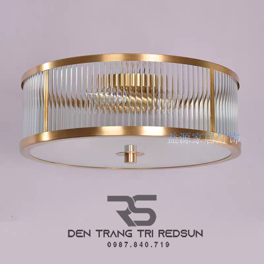 Đèn Ốp Trần Phòng Khách, Phòng Ngủ Phong Cách Indochine Chất Liệu Thuỷ Tinh IDC-014