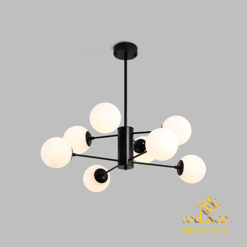 Đèn chùm decor Midu 8 chóa thủy tinh R04/8