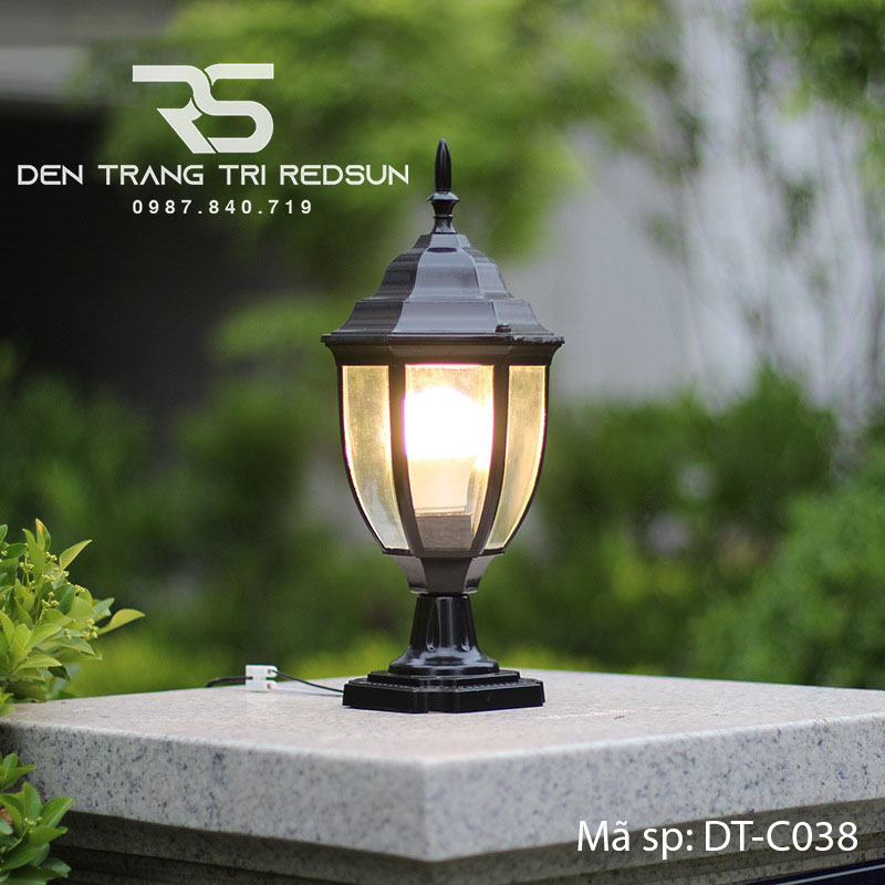 Đèn Trụ Cổng Chất Liệu Hợp Kim Lắp Ngoài Trời DT-C038