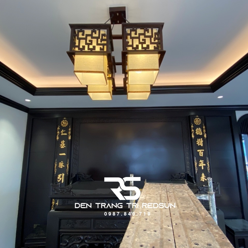 Đèn Chùm Gỗ Lắp Phòng Thờ DPT-001