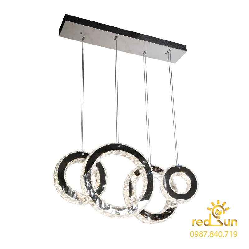 Đèn thả 4 vòng pha lê nghệ thuật DC-C7636
