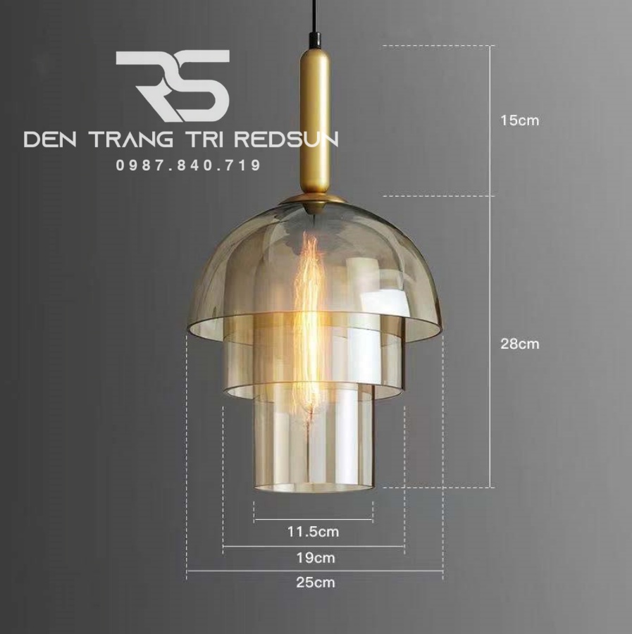 Đèn Thả Bàn Ăn Hiện Đại Phong Cách Retro Chất Liệu Thủy Tinh CDT-1043