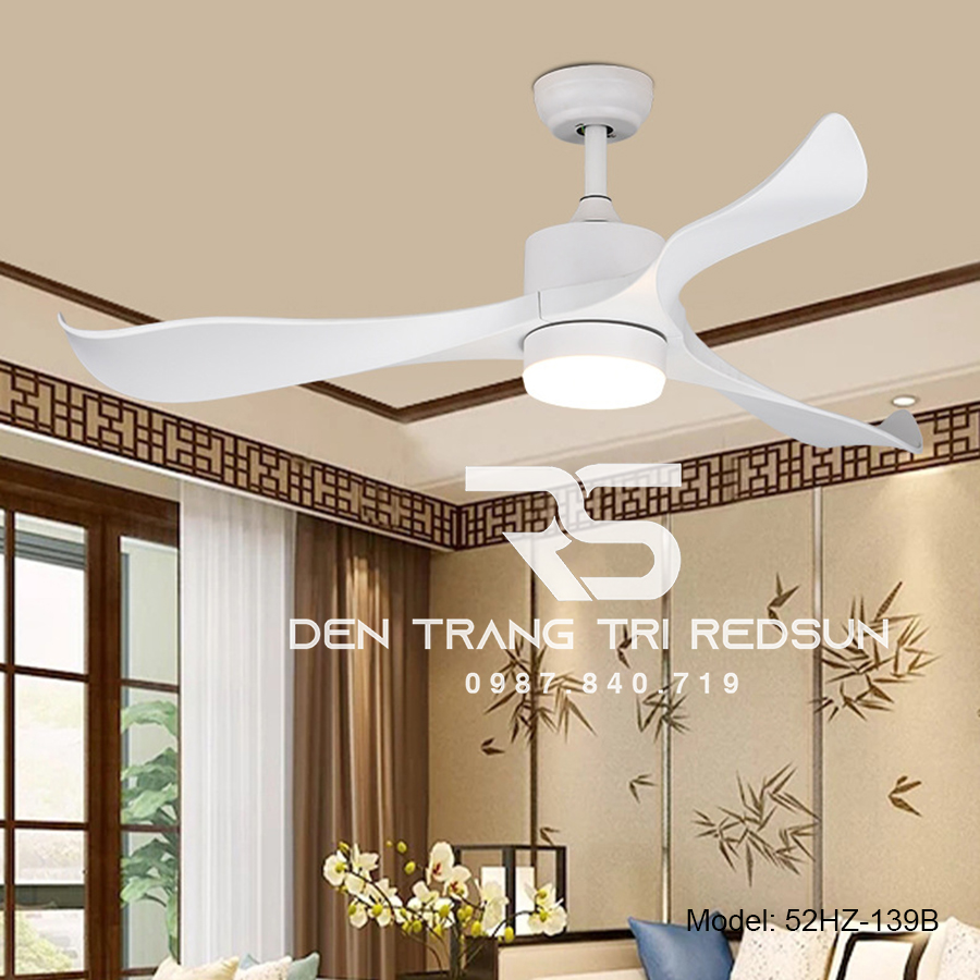 Quạt Trần Đèn Trang Trí Phòng Khách, Phòng Ngủ - 52HZ-139B