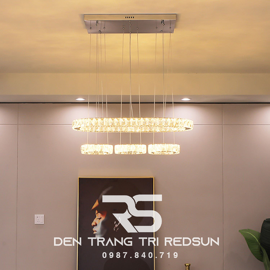 Đèn Thả Pha Lê Bàn Ăn, Bàn Đảo Hiện Đại TPL044